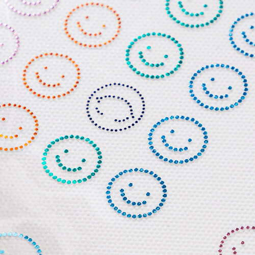 Sheet with cubic zirconia for thermal transfer - 20 smiles