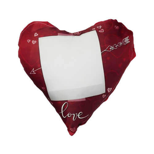 Two-colour satin hearth-shaped cover for sublimation printing - Love