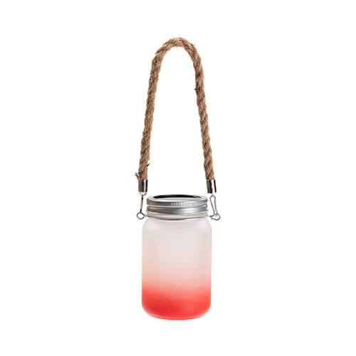 Svetilka 450 ml z ročajem na vrvici - rdeči gradient