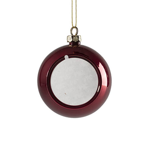 Adorno de plástico brillante para árbol de Navidad ∅ 8 para sublimación - rojo