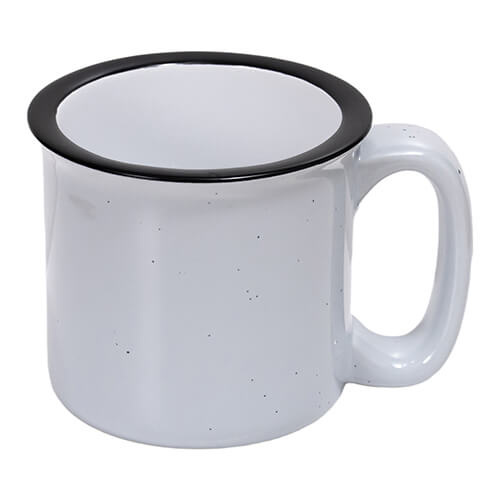 Kubek ceramiczny emaliowany 400 ml do sublimacji - w szare plamki