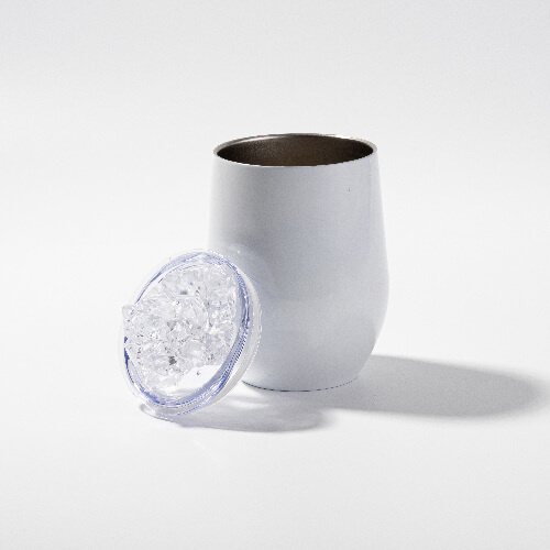 Mugg för glögg 360 ml för sublimering - vit, lock med konstgjord is