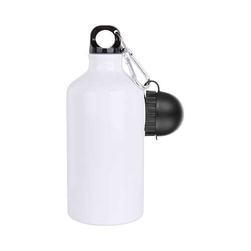 Bouteille d'eau - Bouteille de boisson 600 ml avec deux bouchons de sublimation - blanc