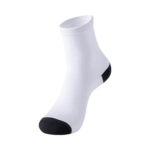 Calcetines de 35 cm con puntera y talón negros para sublimación