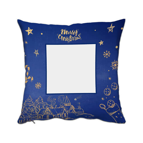 Two-color satin pillowcase 38 x 38 cm for sublimation - Gold Blue