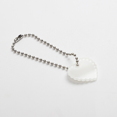 Acryl moktag voor sublimatie - gerafeld hart aan kogelketting