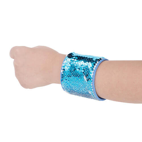 Polsband met tweekleurige pailletten - blauw