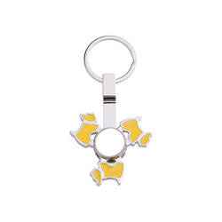 Metalen sleutelhanger - spinner voor sublimatie - Hond - geel