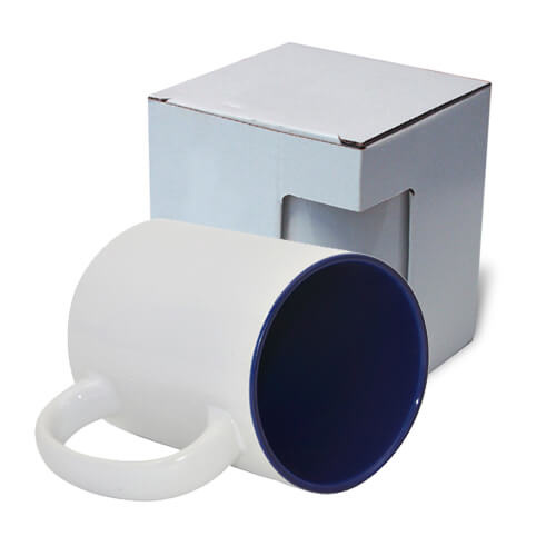 MAX A+ 450 ml beker met marineblauwe binnenkant met kartonnen doos KAR5 sublimatie thermische overdracht