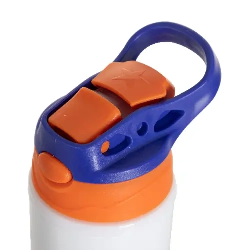 Μπουκάλι αλουμινίου 500 ml λευκό με πορτοκαλί καπάκι και μπλε λαβή για εξάχνωση