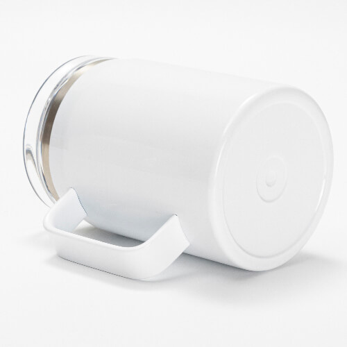 Wine mug 900 ml with waterproof lid and straw for sublimation - white