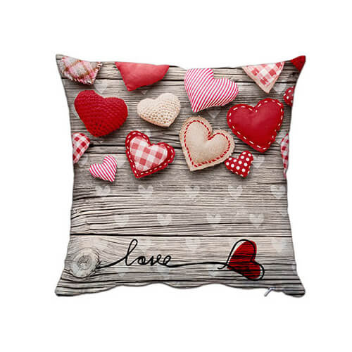Față de pernă din satin 38 x 38 cm pentru sublimare - Love Wood