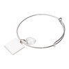 Armband met kristallen hart en vierkante hanger voor sublimatie