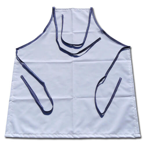 Prémium fotó konyhai kötény tengerészkék szegéllyel, fehér pontokkal Szublimációs hőátadással