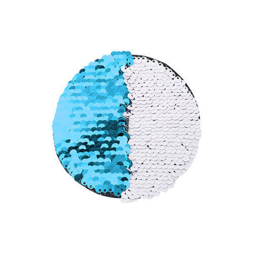 Les paillettes bicolores pour la sublimation et l'application sur les textiles - cercle bleu ciel Ø 10