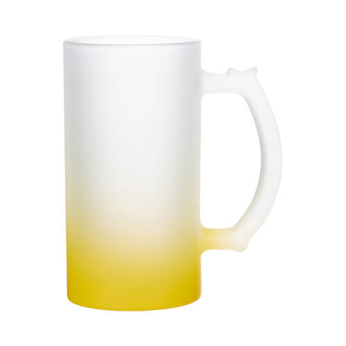 Mug en verre givré pour sublimation - jaune dégradé 470 ml