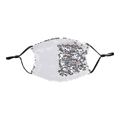Grand masque facial avec poche filtrante et paillettes pour sublimation