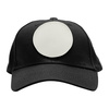Cotton baseball cap with round velcro patch for sublimation - black