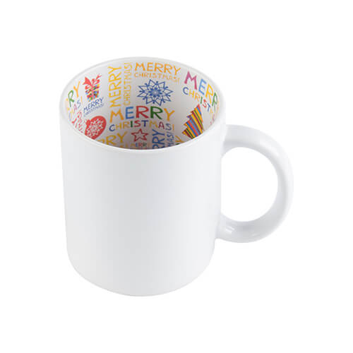 Taza A + 330 ml con Feliz Navidad en el interior Termotransferencia de sublimación