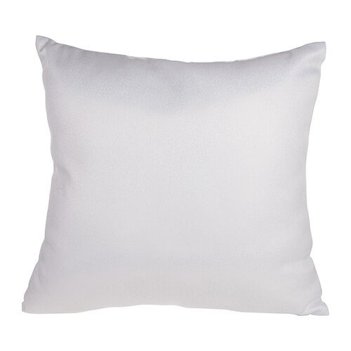 Brokadepudebetræk 40 x 40 cm til sublimering - hvid