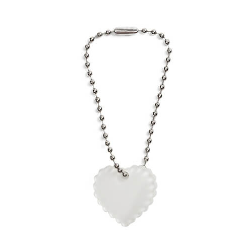 Privjesak za akrilnu sublimacijsku šalicu - izlizano srce na lančiću s kuglicama