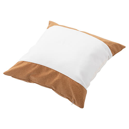 A linen pillowcase with two cork stripes for sublimation