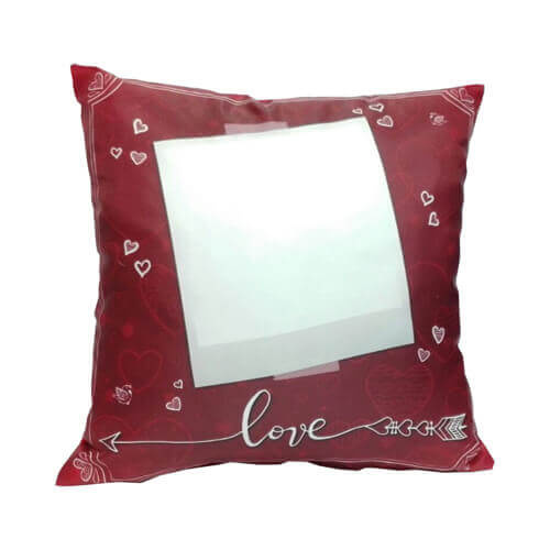 Kahevärviline satiinist padjapüür 38 x 38 cm sublimatsiooni jaoks - Love