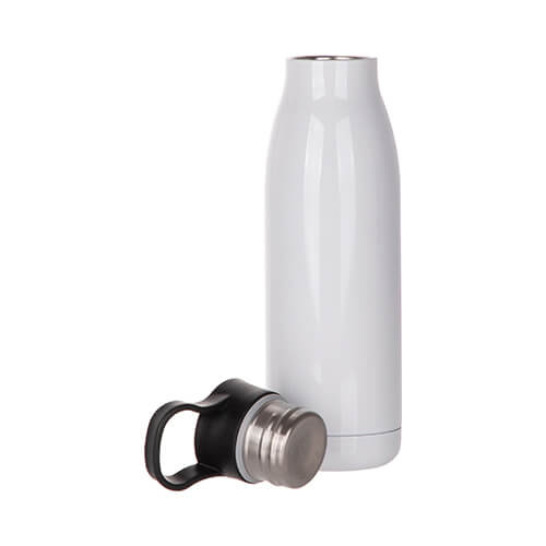 Bidon - butelka na napoje 500 ml z poziomą rączką do sublimacji - biały