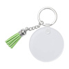 Acryl sleutelhanger voor sublimatie - cirkel met groene kwastjes