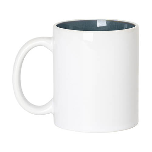 Taza 330 ml con interior esmaltado para sublimación - azul