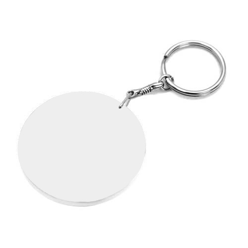 Okrugli plastični privjesak za ključeve Ø 60 mm bijeli Sublimacijski termo transfer