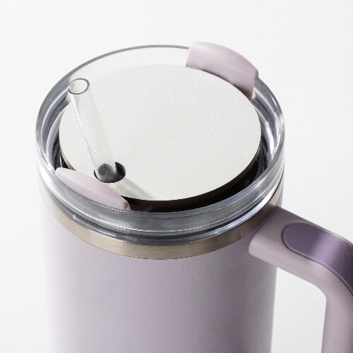 Fiberboard name badge with glitter for 1200 ml mug for sublimation - circle