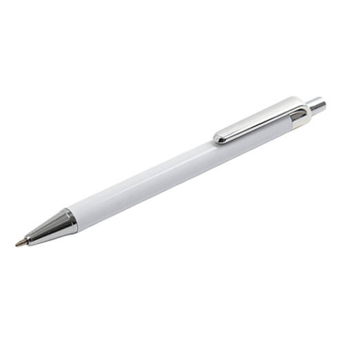 Stylo pour sublimation - corps blanc et accessoires argentés + film rétractable