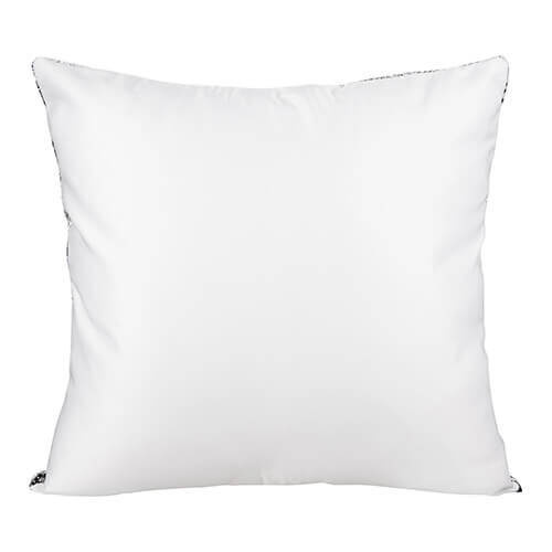 Pudebetræk 40 x 40 cm med tofarvede pailletter til sublimering - sort