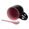 Mug magique avec cuillère pour sublimation – noir mat avec intérieur rose