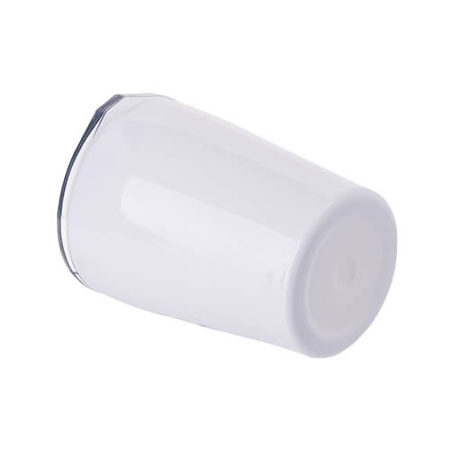 Fém bögre 240 ml tejhez, fedővel, szublimációhoz - fehér