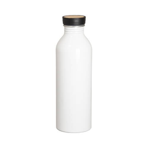 550 ml aluminium fles met dop met bamboe inzetstuk voor sublimatie