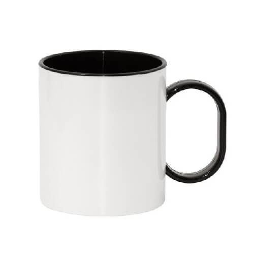 Taza de plástico 330 ml FUNNY negro Sublimación Transferencia Térmica