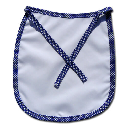 Bavoir pour bébé Premium bordure bleu marine à pois blancs Sublimation Transfert Thermique