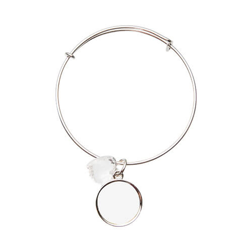 Armband met een kristallen hart en een ronde hanger voor sublimatie