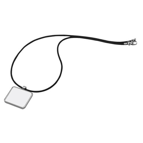 Pendentif rectangle sur cordon en caoutchouc Sublimation Transfert Thermique