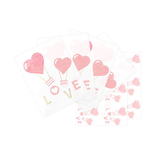 A set of sheets with cubic zirconia for thermal transfer - Love