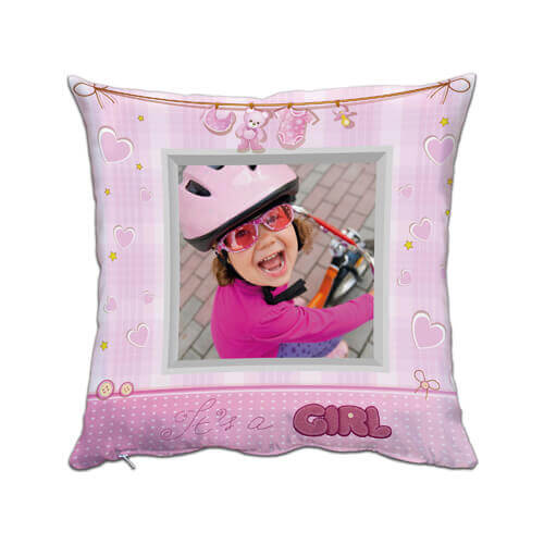 Two-colour satin cover 38 x 38 cm for sublimation printing - Girl