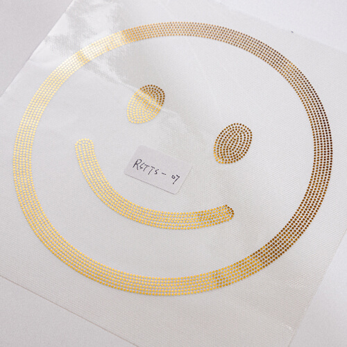 Sheet with cubic zirconia for thermal transfer - smile