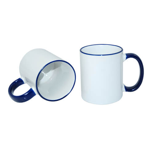 Mug A+ 330 ml with dark blue handle Sublimation Thermal Transfer