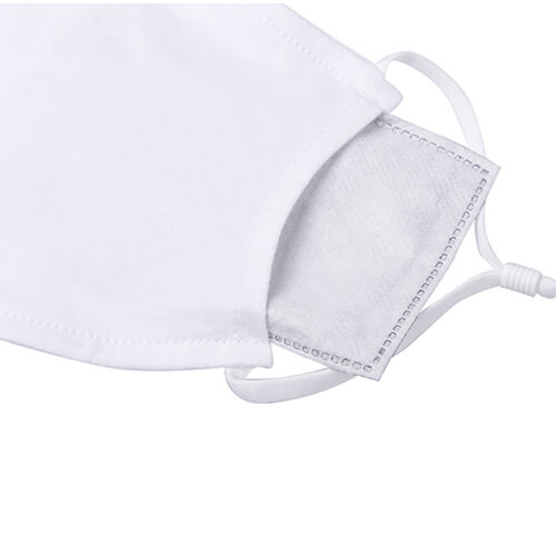 Un grand masque facial avec filtre pour sublimation (gommes blanches)