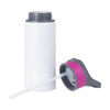 Aluminium fles 650ml wit met schroefdop en roze sublimatie-inzetstuk