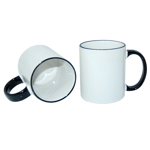 ECO 330 ml krus med sort hank Sublimering med termisk overførsel