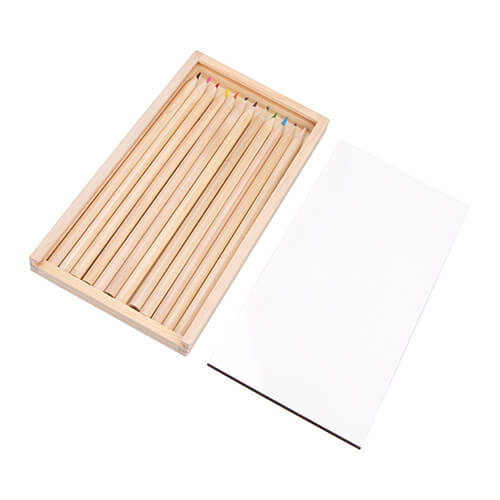 Cutie din lemn cu 12 creioane pentru sublimare