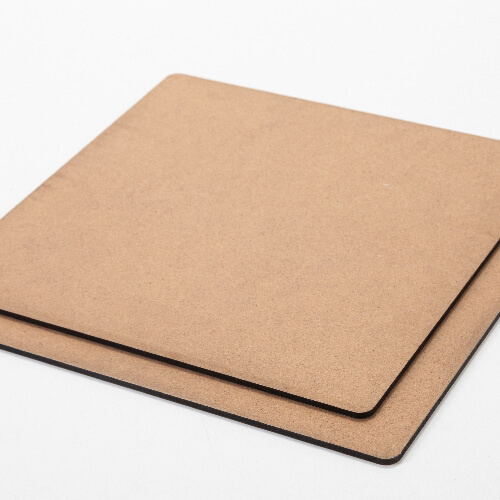 Cartón de fibra para sublimación 20 x 20 x 0,3 cm - 2 unidades. - espalda marrón claro